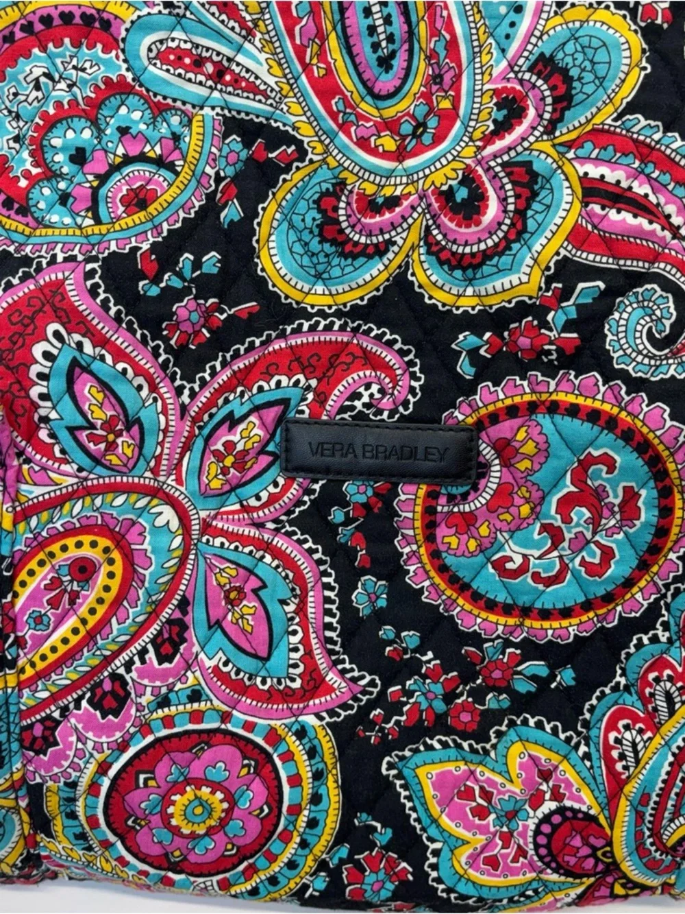 Vera Bradley Quilted Weekend Travel Duffle Bag~ Retired Parisian Paisley Print - Picture 3 of 9